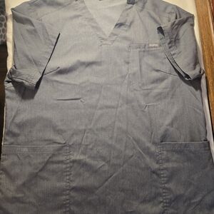 NiaaHinn Unisex Medical Nursing Scrub Gray V-Neck, Straight Size L #73